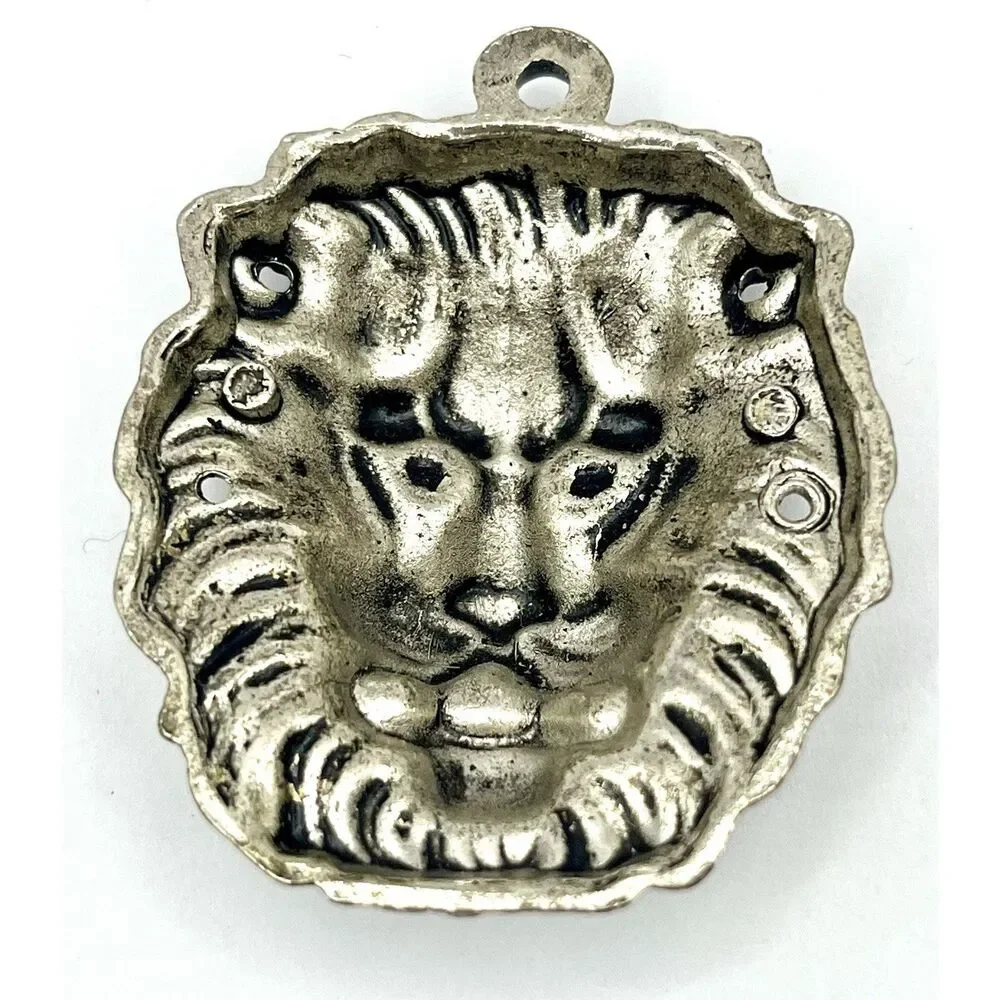 Pendant Charm Silver Tone Tibetan Lion Jewelry Making Bead Fashion Jewelry